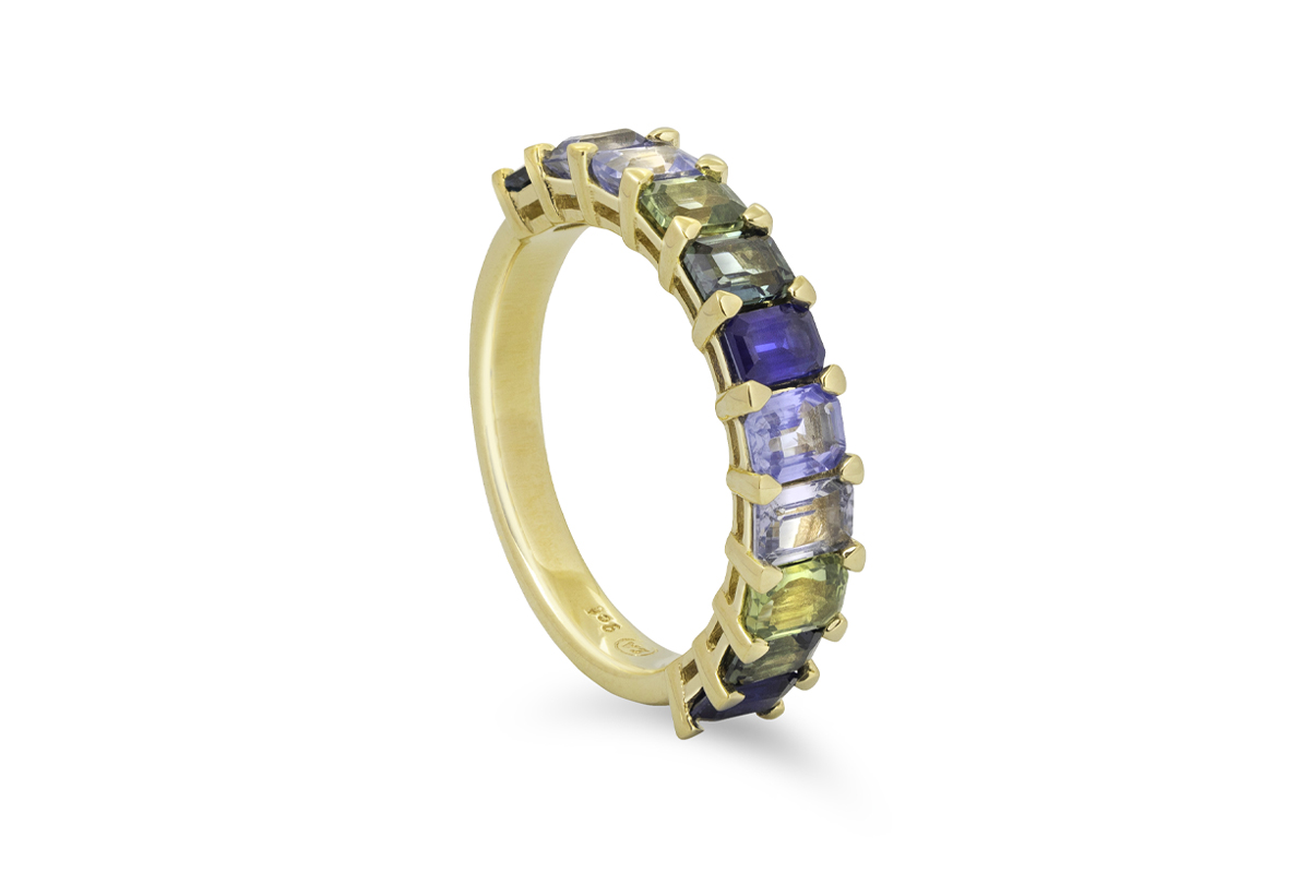 Blue stone ring angled